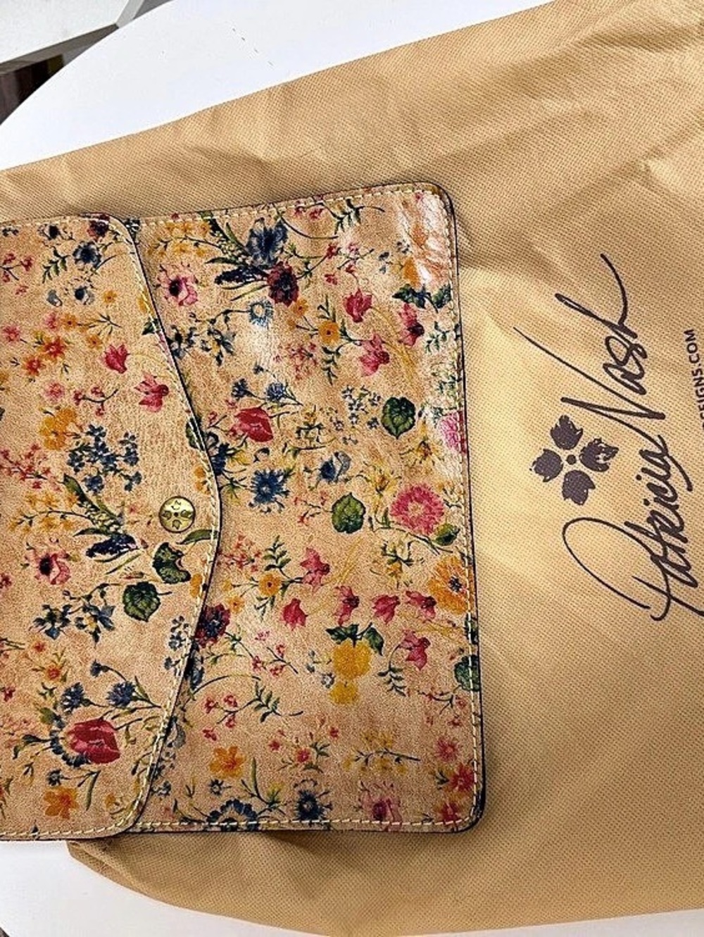 Patricia Nash Prairie Rose Printed Leather Clutch